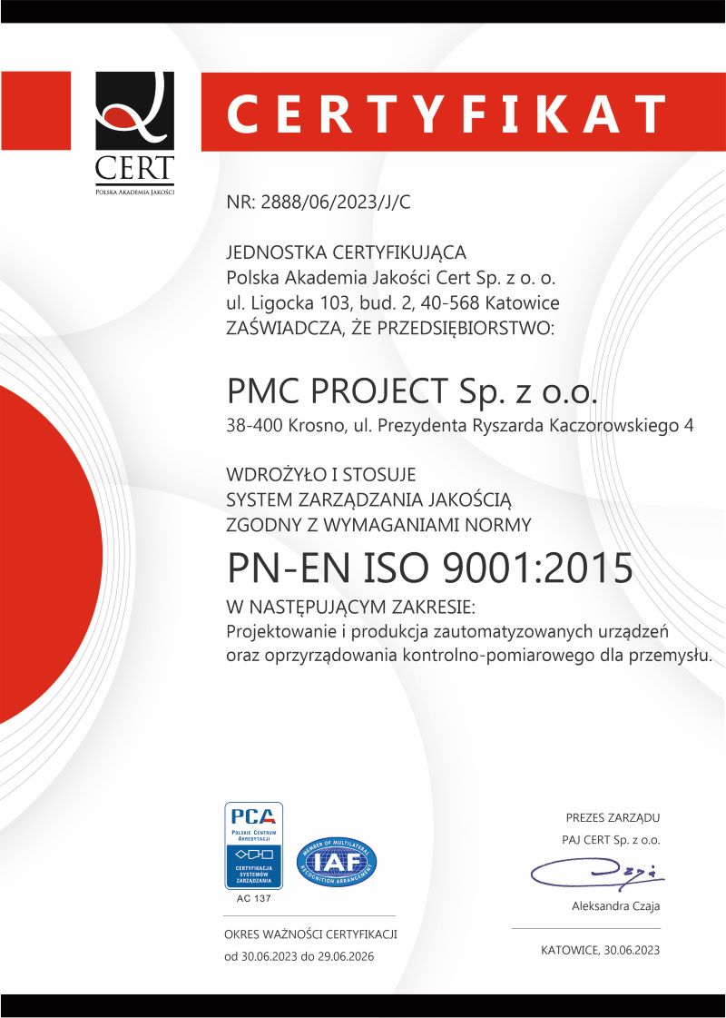 ISO Certyfikat polski